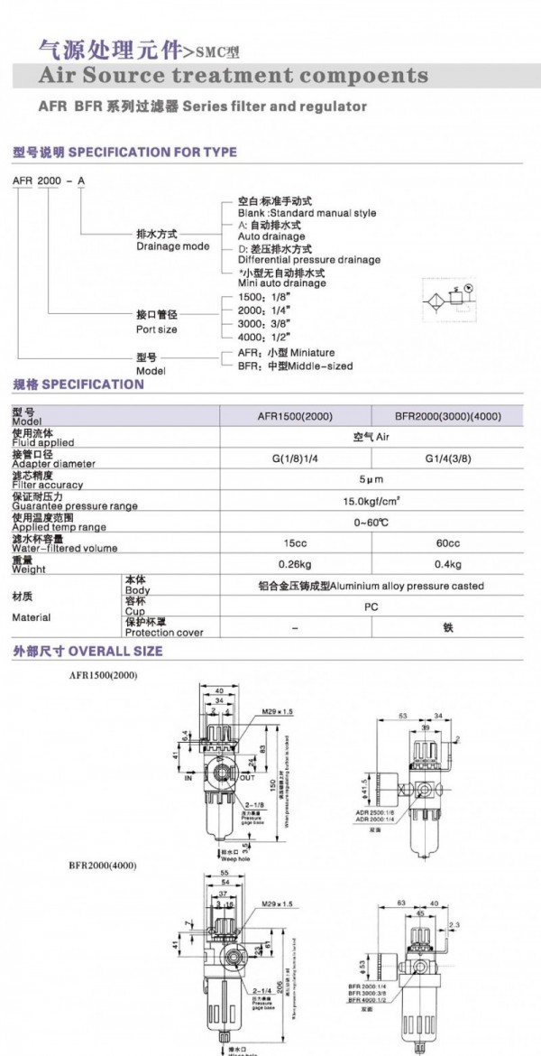 DONT過(guò)濾調壓器 AFRBFR系列 
