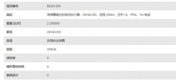 EA END ARMATUREN 帶彈簧復位的電動(dòng)執行器24VAC/DC系列