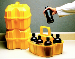 Nalgene耐潔 半升裝安全試劑瓶搬運籃 線(xiàn)性低密度聚乙烯6505-0010
